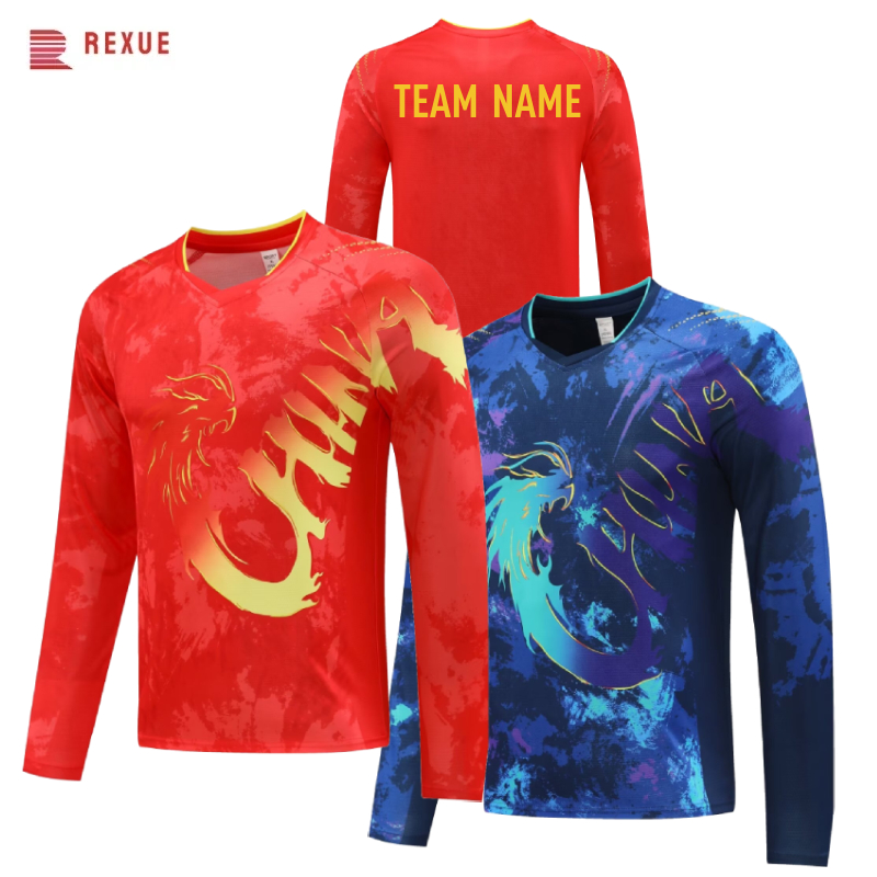 Table Tennis Shirt - الصين التنين طويلة الأكمام تنس الطاولة